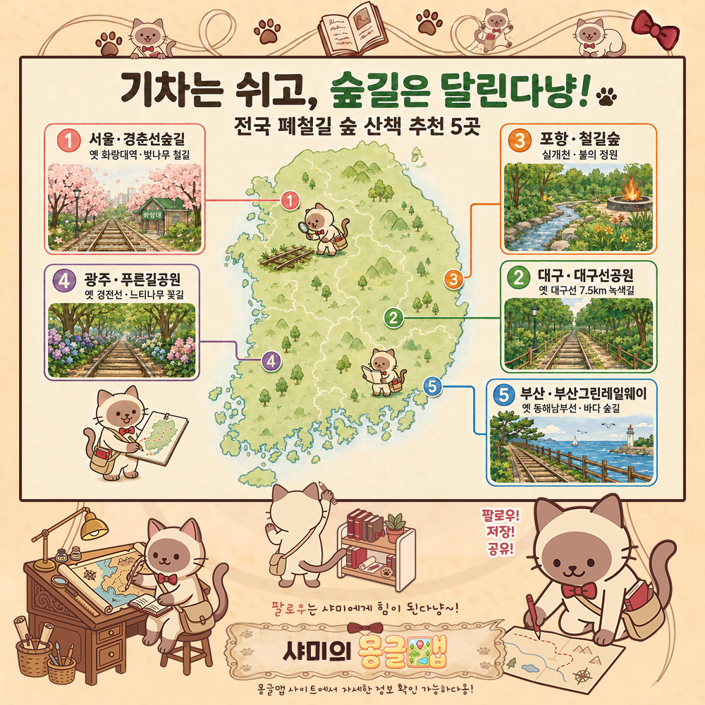 폐철길이 된 숲길 산책 인포그래픽