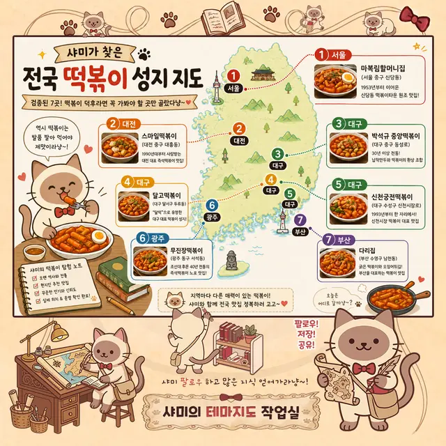 전국 떡볶이 성지 지도 인포그래픽