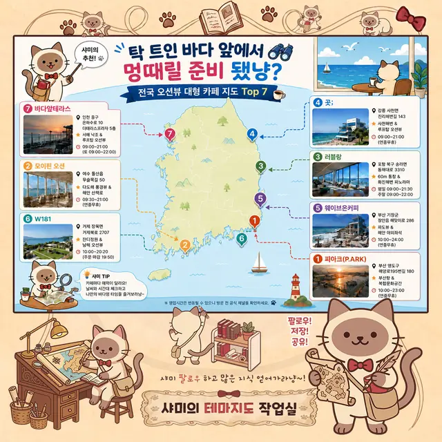 바다 앞에서 멍때릴 준비 됐냥? 인포그래픽