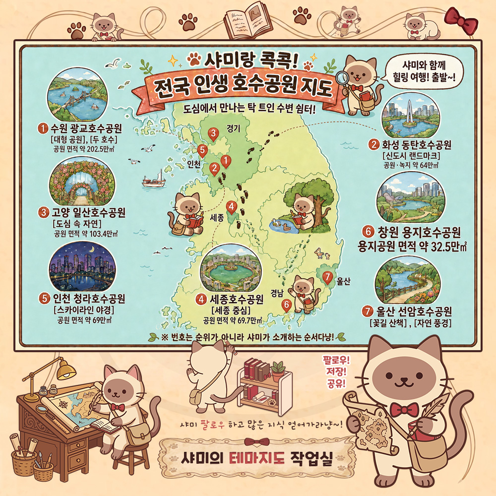 물빛 따라 한 바퀴! 전국 인생 호수공원 테마지도