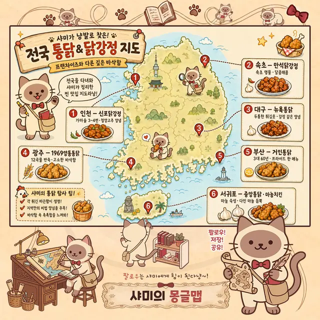 전국 통닭 & 닭강정 지도 인포그래픽