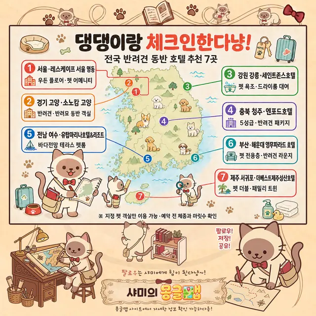 댕댕이랑 체크인! 전국 반려견 동반 호텔 인포그래픽