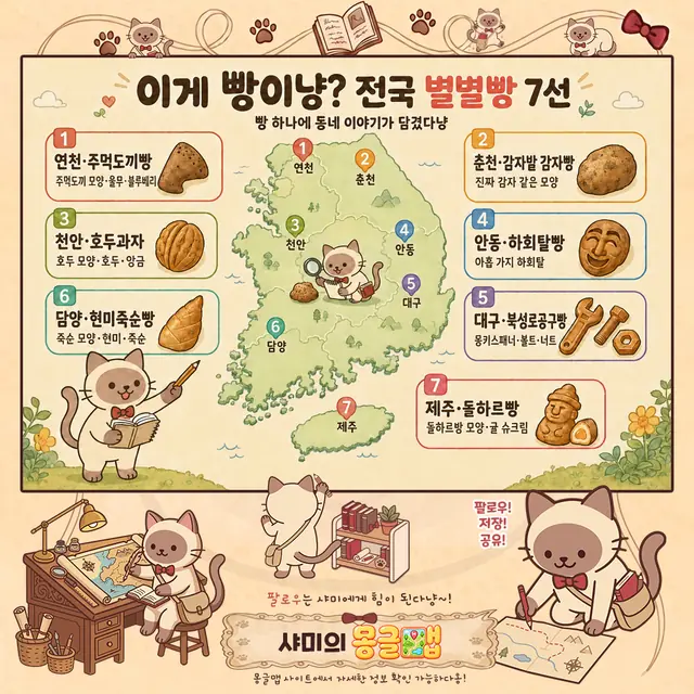 빵 모양부터 특별한 전국 지역빵 인포그래픽