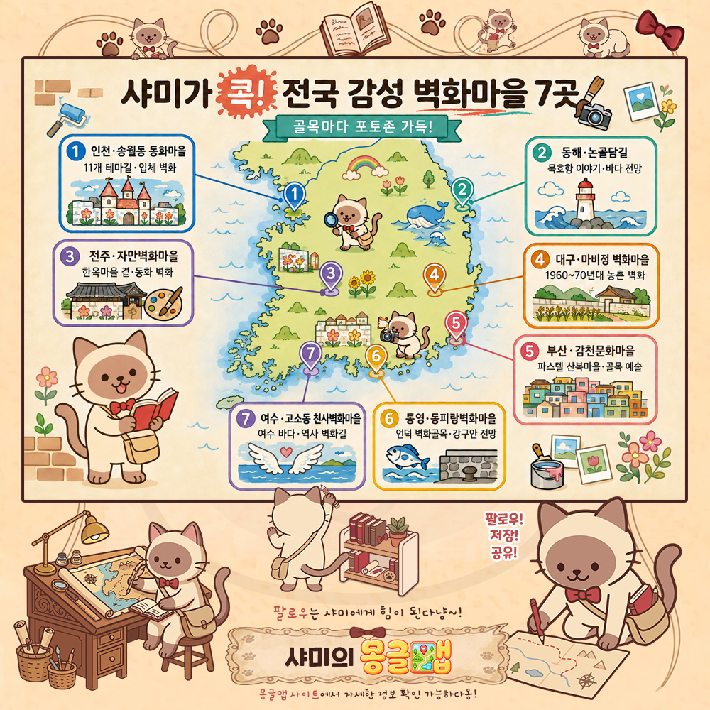 골목마다 포토존! 전국 감성 벽화마을 7선 테마지도