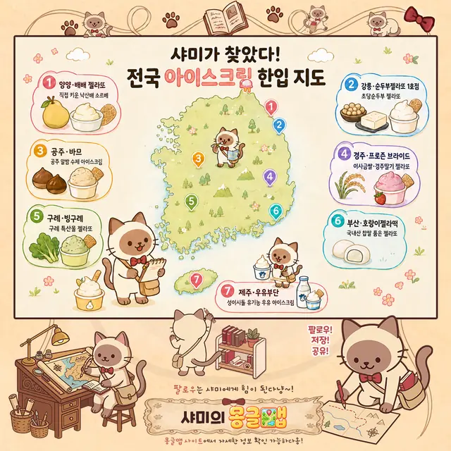 달콤 시원한 지역 명물! 전국 수제 아이스크림 & 젤라또 7곳 인포그래픽