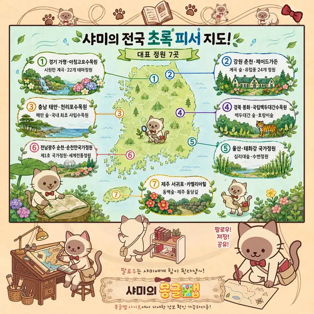 더위를 피해 찾아가는! 전국 지역 대표 정원 인포그래픽