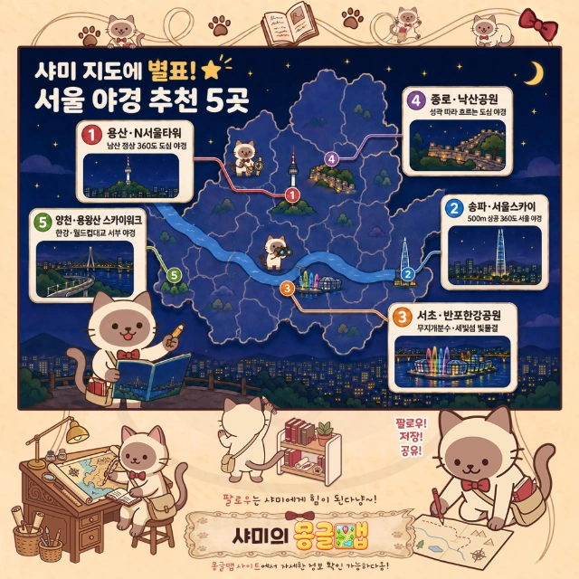 서울 대표 야경명소 7선 인포그래픽
