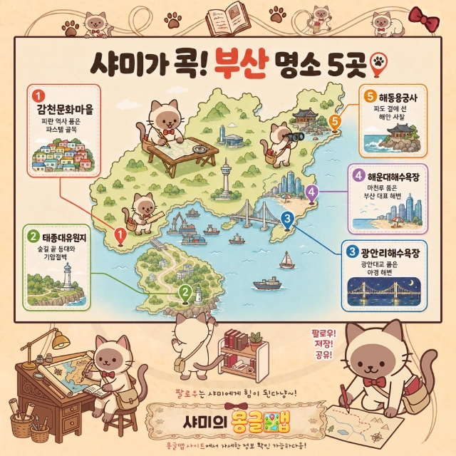 바다부터 골목까지! 부산 명소 7픽 인포그래픽