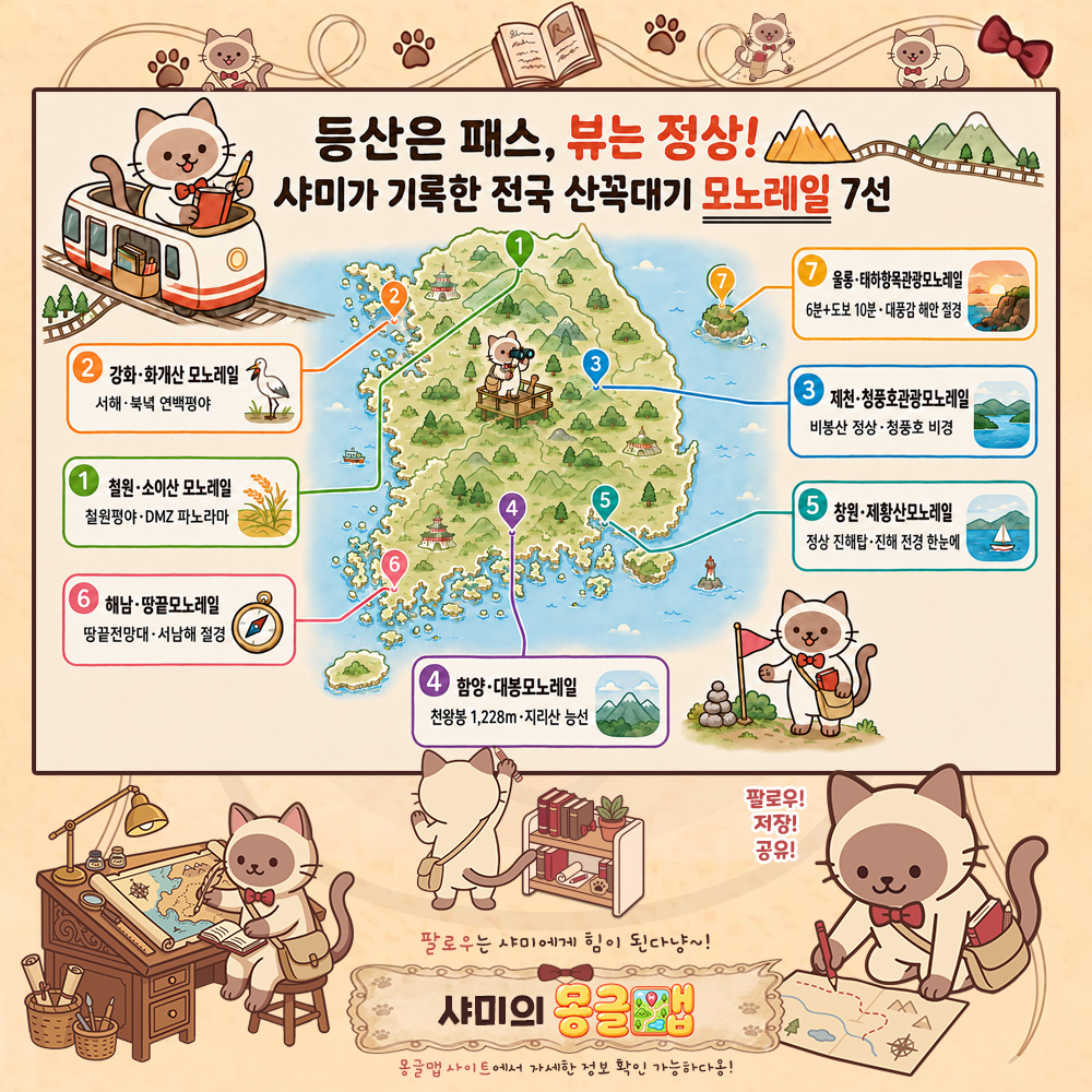 등산은 패스, 뷰는 정상! 전국 산 전망 모노레일 7선 테마지도