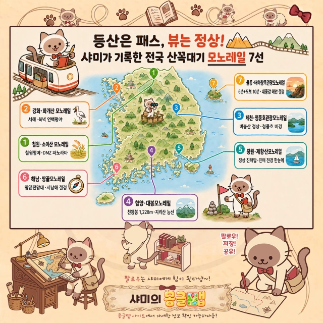 등산은 패스, 뷰는 정상! 전국 산 전망 모노레일 7선 인포그래픽