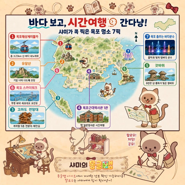 바다는 기본, 시간여행은 덤! 목포 명소 7픽 인포그래픽