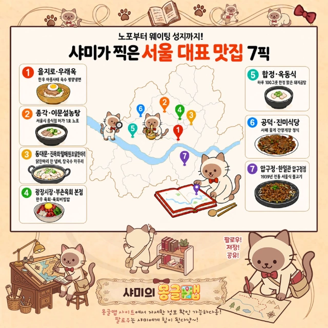 노포부터 웨이팅 성지까지! 서울 대표 맛집 7픽 인포그래픽