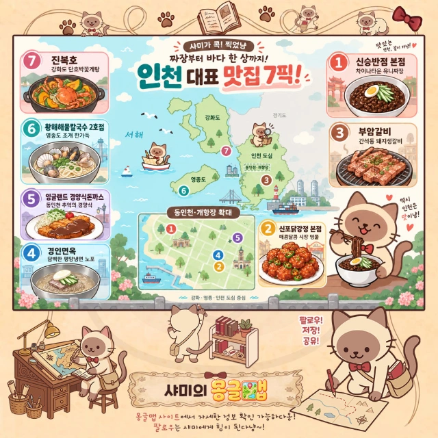 짜장부터 바다 한 상까지! 인천 대표 맛집 7픽! 인포그래픽