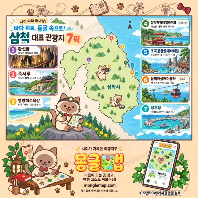 샤미 따라 삼척 7픽! 바다 위로, 동굴 속으로 인포그래픽