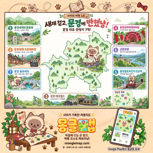 새재 걷고, 문경에 반했냥! 문경 대표 관광지 7픽! 인포그래픽