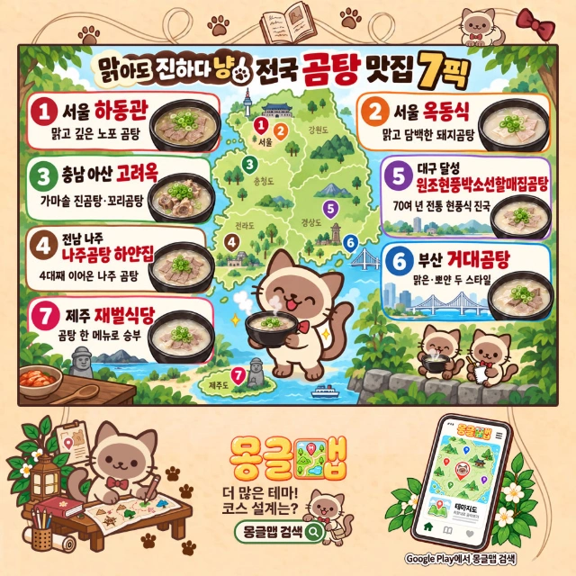 맑아도 진하다냥! 전국 곰탕 맛집 7픽 인포그래픽