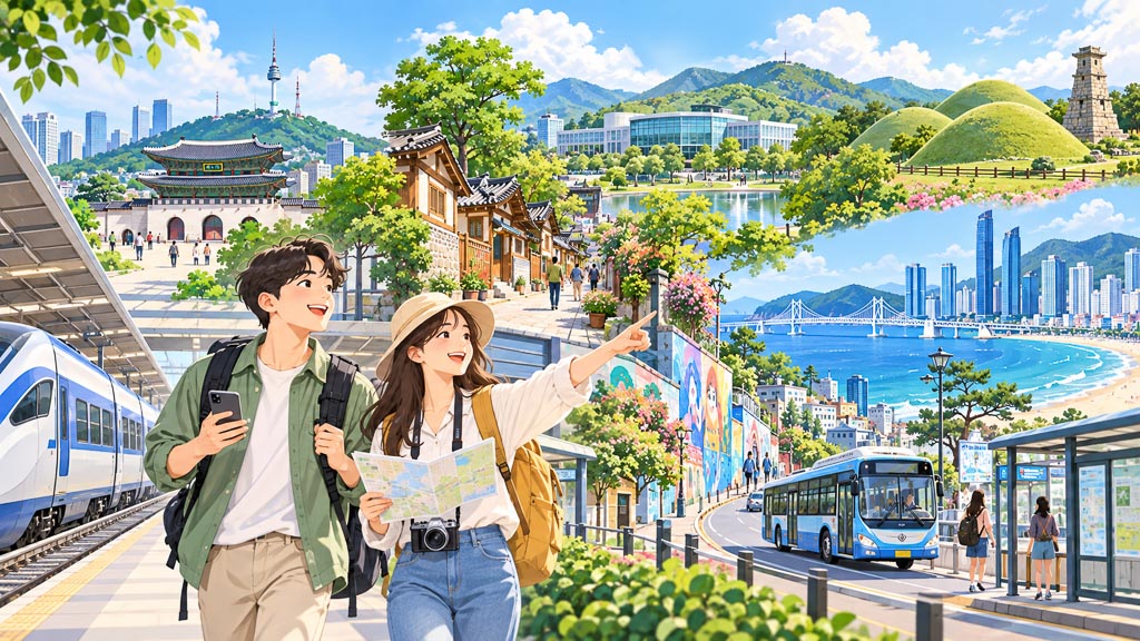 차 없이 여행하는 방법은?