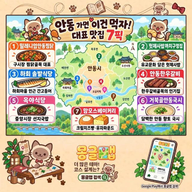 안동 가면 이건 먹자! 대표 맛집 7픽 인포그래픽