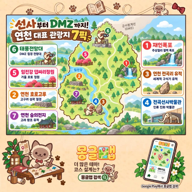 선사부터 DMZ까지! 연천 대표 관광지 7픽 인포그래픽