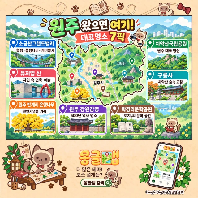 원주 왔으면 여기! 대표명소 7픽 인포그래픽