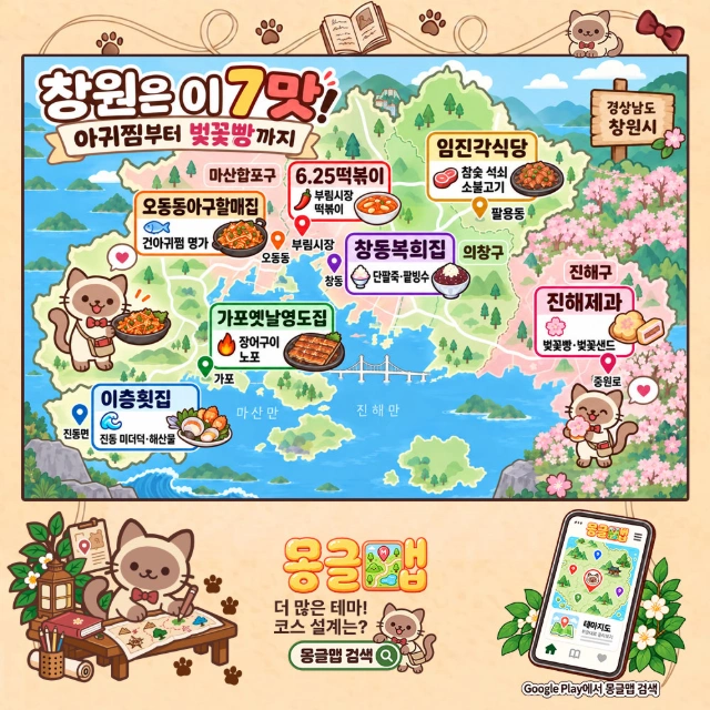 창원은 이 7맛! 아귀찜부터 벚꽃빵까지 인포그래픽