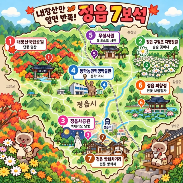 내장산만 알면 반쪽! 정읍 7보석 인포그래픽