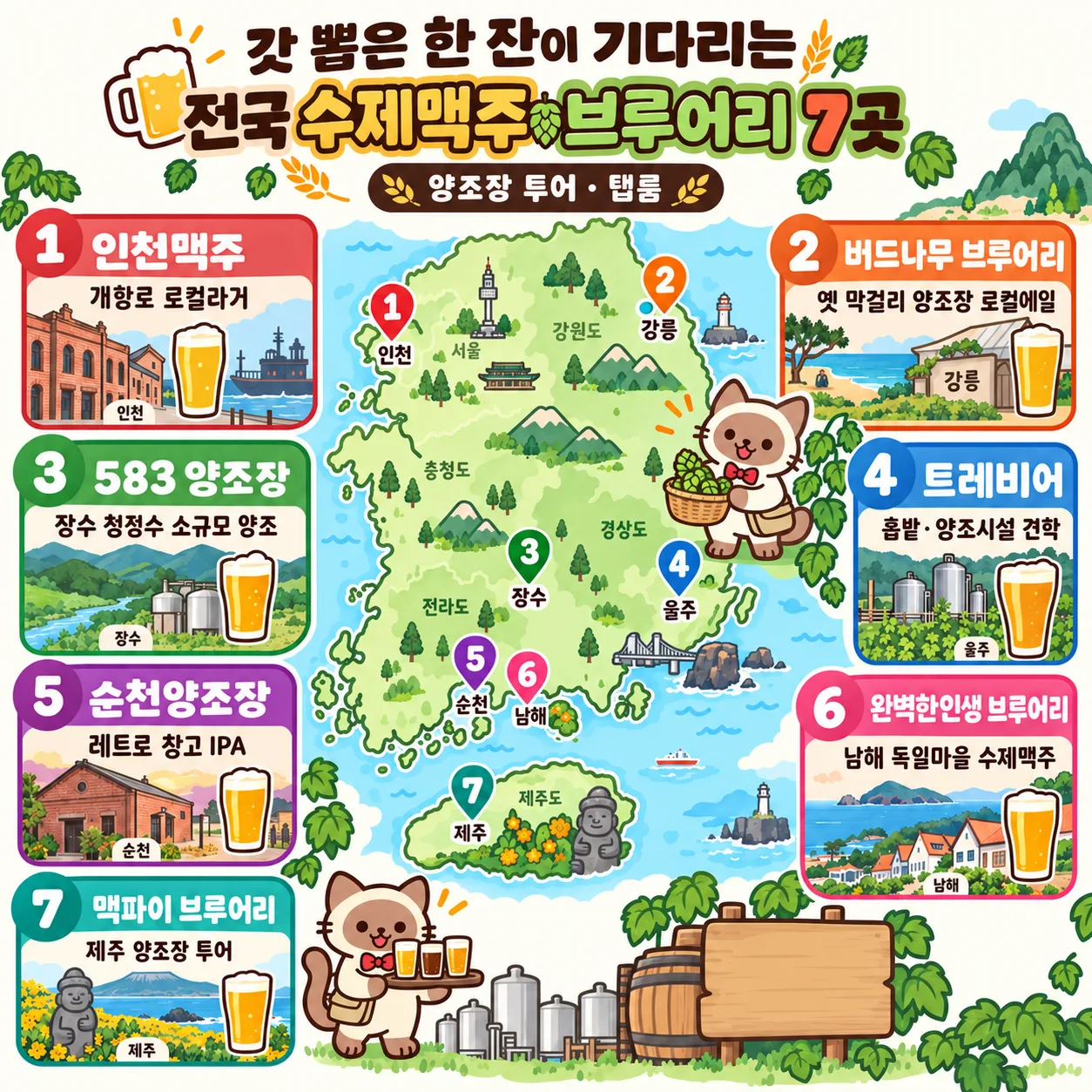 갓 뽑은 한 잔이 기다리는 전국 수제맥주 브루어리 7곳 테마지도