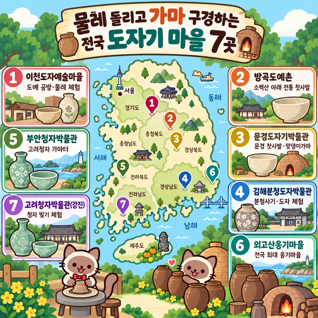 물레 돌리고 가마 구경하는 전국 도자기 마을 7곳 테마지도