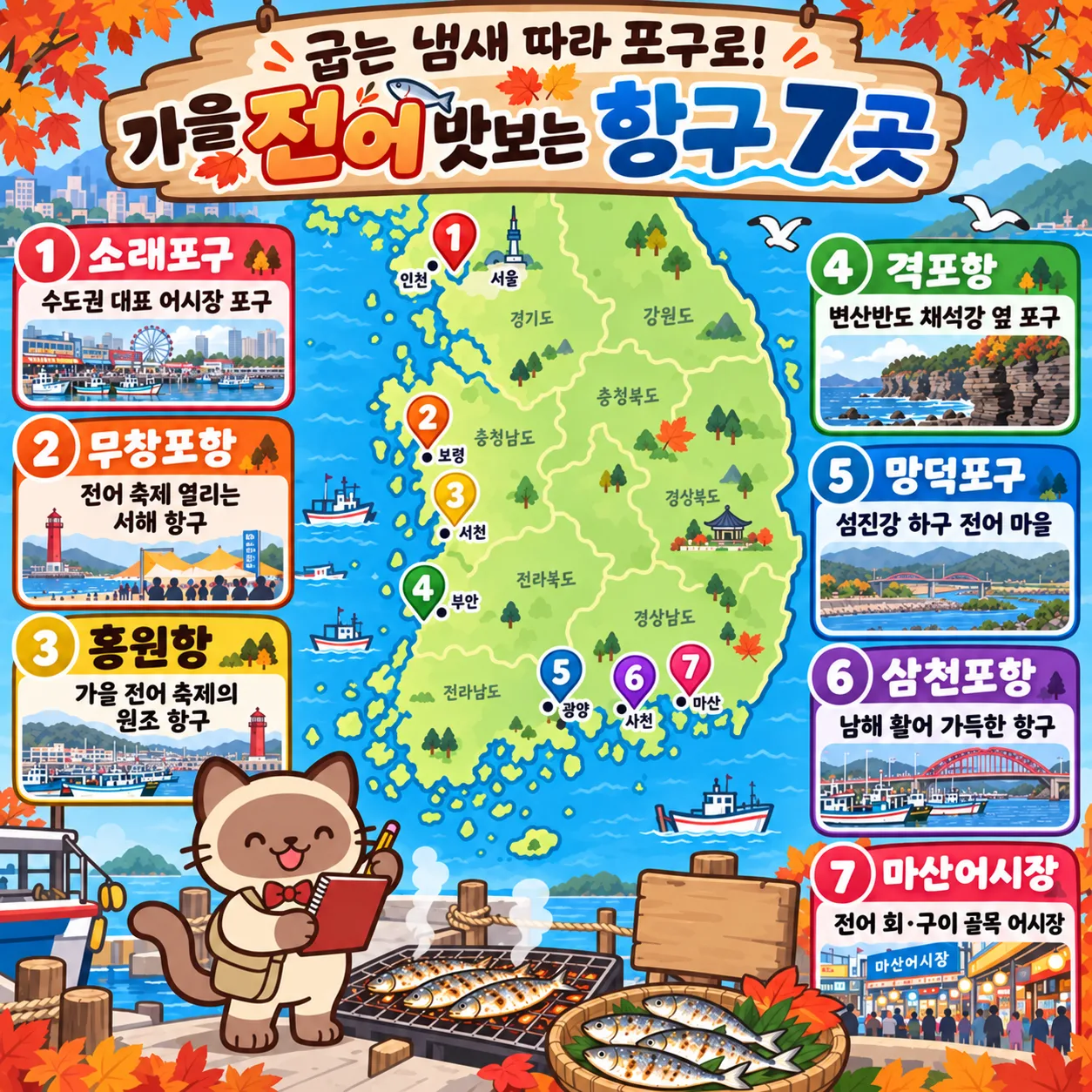 굽는 냄새 따라 포구로! 가을 전어 맛보는 항구 7곳 테마지도