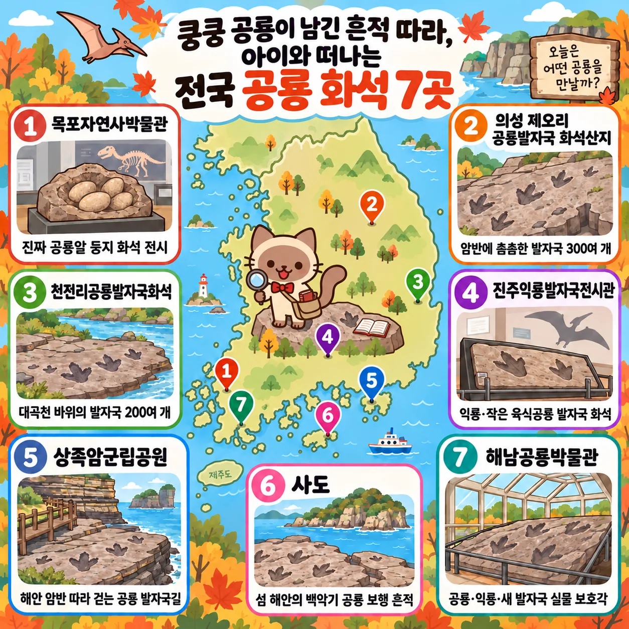 쿵쿵 공룡이 남긴 흔적 따라, 아이와 떠나는 전국 공룡 화석 7곳 테마지도
