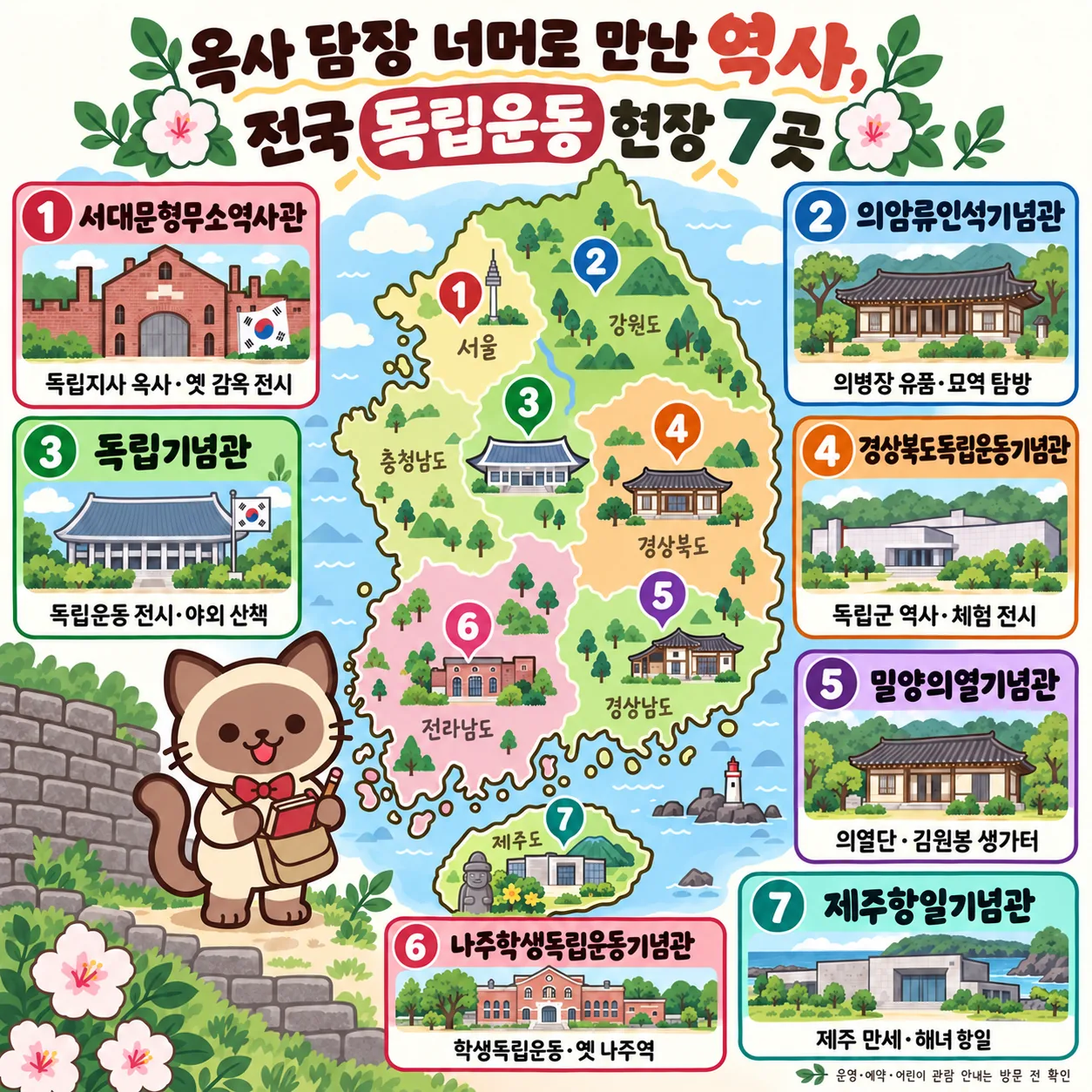 옥사 담장 너머로 만난 역사, 전국 독립운동 현장 7곳 테마지도