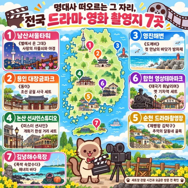 명대사 떠오르는 그 자리, 전국 드라마·영화 촬영지 7곳 인포그래픽