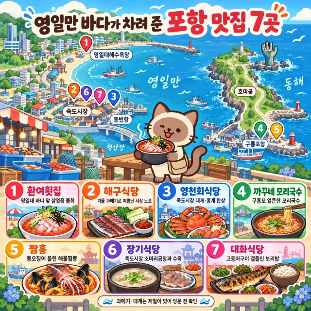 영일만 바다가 차려 준 포항 맛집 7곳 인포그래픽