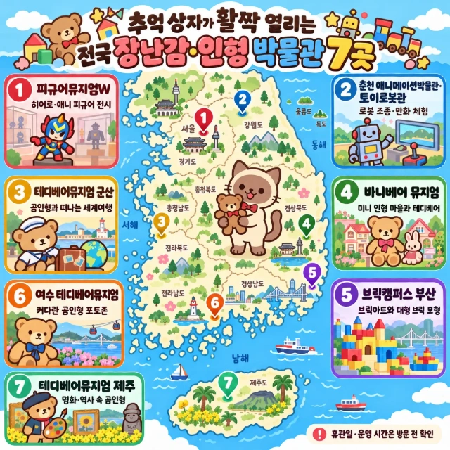 추억 상자가 활짝 열리는 전국 장난감·인형 박물관 7곳 인포그래픽