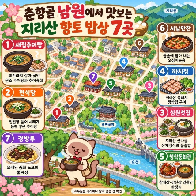 춘향골 남원에서 맛보는 지리산 향토 밥상 7곳 인포그래픽