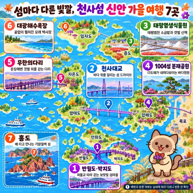 섬마다 다른 빛깔, 천사섬 신안 가을여행 7곳 인포그래픽