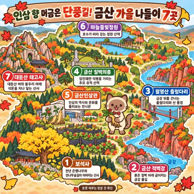 인삼 향 머금은 단풍길! 금산 가을 나들이 7곳 인포그래픽