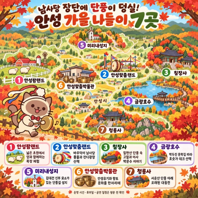 남사당 장단에 단풍이 덩실! 안성 가을 나들이 7곳 인포그래픽