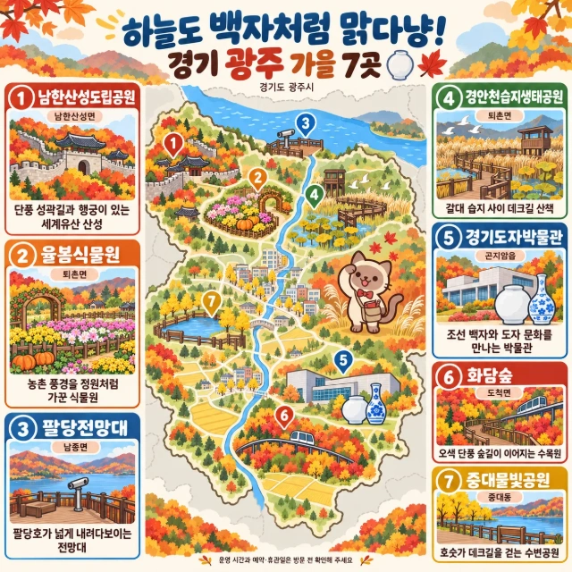 하늘도 백자처럼 맑다냥! 경기 광주 가을 7곳 인포그래픽